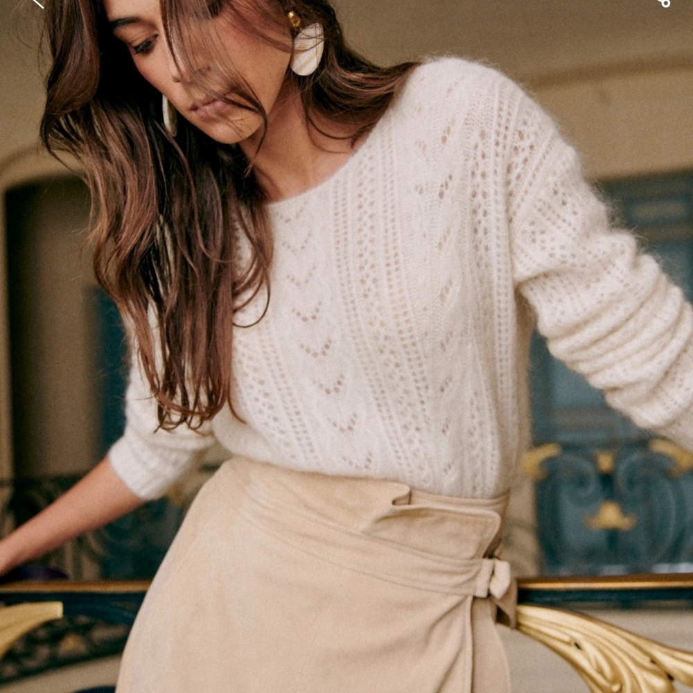 NWT! Sezane Sweater Ecru Reversible Size XXS